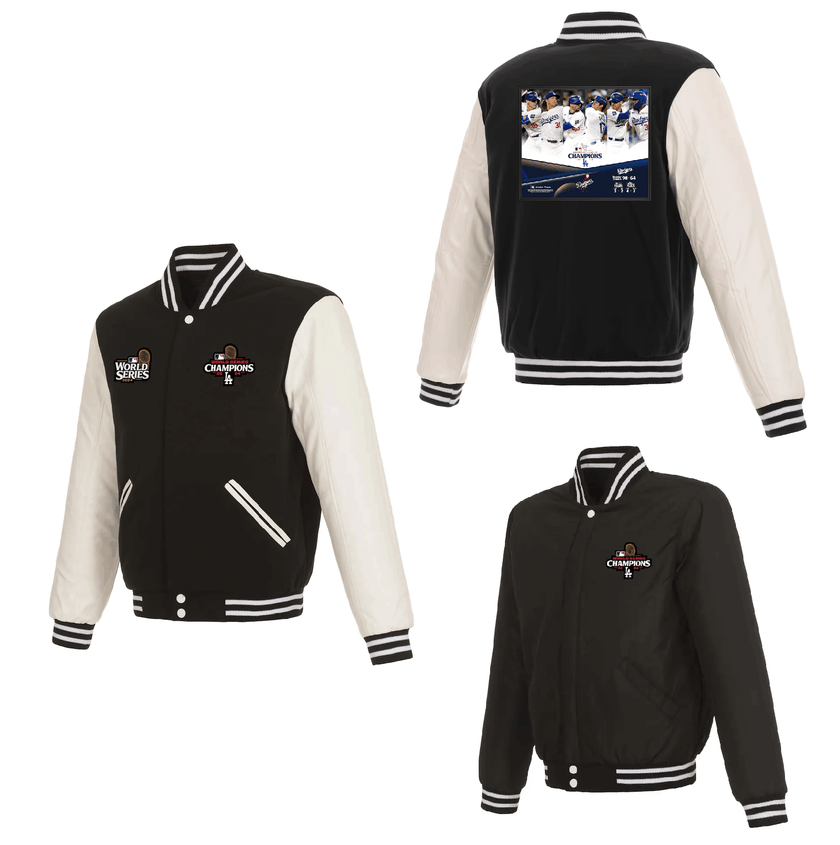 Men Los Angeles Dodgers #5 Freeman 2024 MLB World Series Champions black Jacket style 8->mlb jacket->Sports Accessory